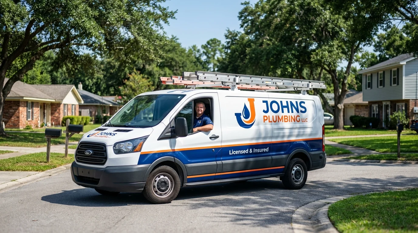 Johns Plumbing LLC service van in Grantsville, WV